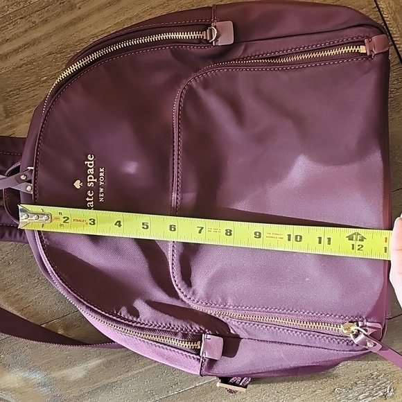 Kate Spade Purple Backpack with Structured Design and Gold Hardware - Picture 7 of 9